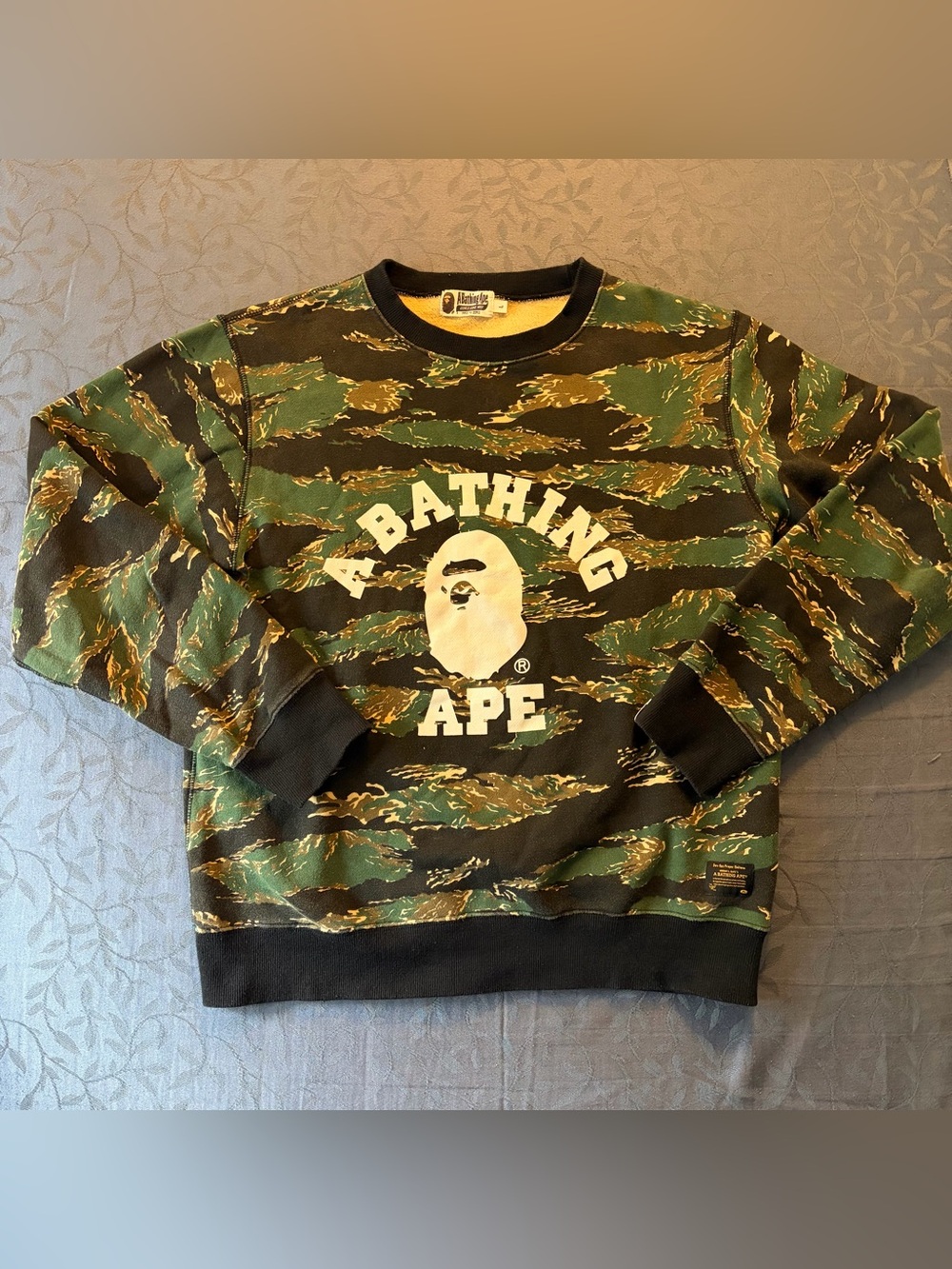 A Bathing Ape Camo Logo Crewneck Sweater